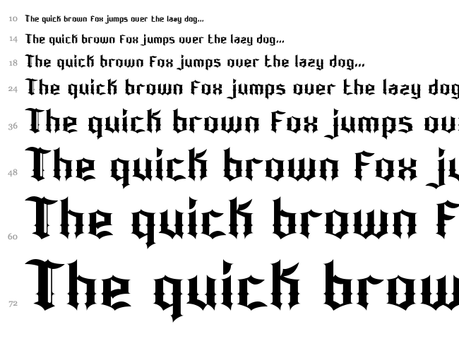 Bonzer Dresden font waterfall